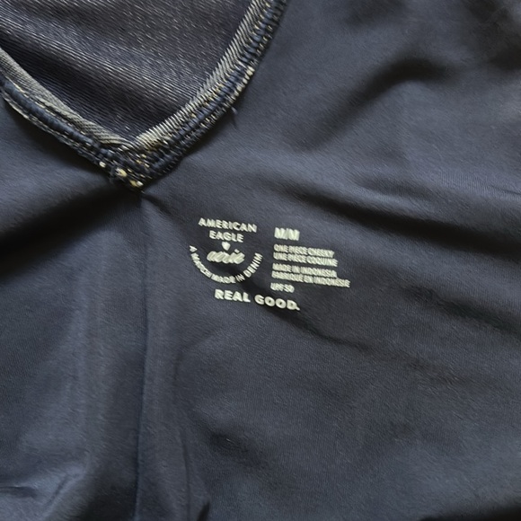 American Eagle Aerie Real Me Match made in Denim cheekiest one piece M - Picture 6 of 9